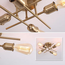 Load image into Gallery viewer, Modern Industrial Chandelier, 4 Light, Black
