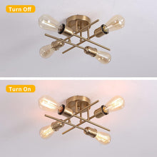 Load image into Gallery viewer, Modern Industrial Chandelier, 4 Light, Black
