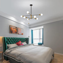 Load image into Gallery viewer, Sputnik Chandelier Modern Industrial, 8-Light , Black &amp; Gold

