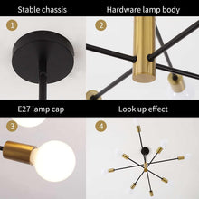 Load image into Gallery viewer, Sputnik Chandelier Modern Industrial, 8-Light , Black &amp; Gold
