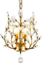 Load image into Gallery viewer, Crystal Chandelier Vintage, 3 Lights, Gold
