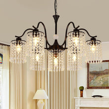 Load image into Gallery viewer, Crystal Chandelier Industrial Farmhouse, Black
