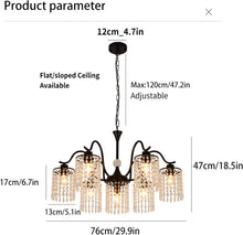 Load image into Gallery viewer, Crystal Chandelier Industrial Farmhouse, Black

