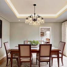 Load image into Gallery viewer, Crystal Chandelier Industrial Farmhouse, Black
