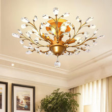 Load image into Gallery viewer, Crystal Chandelier Vintage, 4 Lights, Gold
