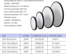 Load image into Gallery viewer, Flush Mount LED Ceiling Light, Natural, Black 48W

