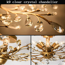 Load image into Gallery viewer, Crystal Chandelier Vintage, 5 Lights, Gold
