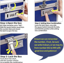 Load image into Gallery viewer, Locking Combination Medicine Box (Blue/Medium)
