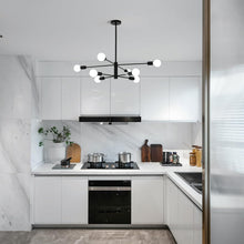 Load image into Gallery viewer, Modern Sputnik Chandelier, 8 Light, Black
