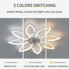 Load image into Gallery viewer, Modern Ceiling Light Fan, Low Profile, 6 Wind Speed, 3 Color (90cm, White)
