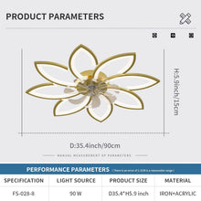 Load image into Gallery viewer, Modern Ceiling Light Fan, Low Profile, 6 Wind Speed, 3 Color (90cm, Gold)
