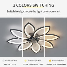 Load image into Gallery viewer, Modern Ceiling Light Fan, Low Profile, 6 Wind Speed, 3 Color (90cm, Black)
