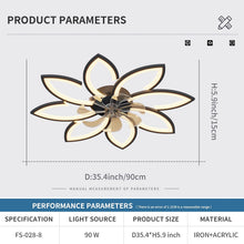 Load image into Gallery viewer, Modern Ceiling Light Fan, Low Profile, 6 Wind Speed, 3 Color (90cm, Black)
