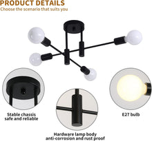 Load image into Gallery viewer, Mid Century Chandelier Modern, 4-Light
