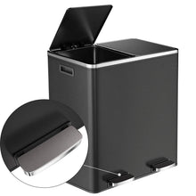 Load image into Gallery viewer, Kitchen Dual Recycling Bin 30L, Black
