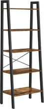 Load image into Gallery viewer, 5-Tier Industrial Bookcase, Rustic Brown
