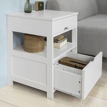 Load image into Gallery viewer, White Bedside Table with 2 Drawers
