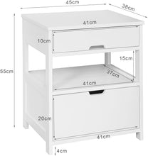Load image into Gallery viewer, White Bedside Table with 2 Drawers

