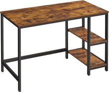 Load image into Gallery viewer, Computer Desk 2 Shelves Rustic, Brown Black
