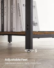 Load image into Gallery viewer, Computer Desk 2 Shelves Rustic, Brown Black
