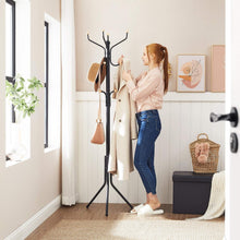 Load image into Gallery viewer, Metal Coat Rack Stand Hat Hanger, Black, 182cm
