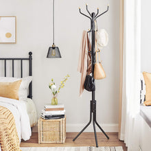Load image into Gallery viewer, Metal Coat Rack Stand Hat Hanger, Black, 182cm
