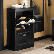Load image into Gallery viewer, Shoe Cabinet 2 Drawers Storage Cupboard Black
