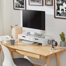 Load image into Gallery viewer, White Monitor Stand with Drawers
