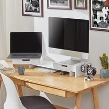 Load image into Gallery viewer, White Monitor Stand with Drawers

