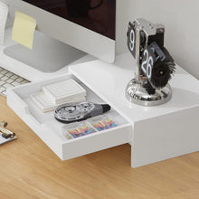 Load image into Gallery viewer, White Monitor Stand with Drawers
