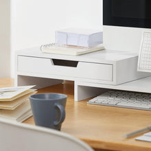 Load image into Gallery viewer, White Monitor Stand with Drawers

