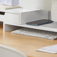 Load image into Gallery viewer, White Monitor Stand with Drawers

