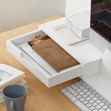 Load image into Gallery viewer, White Monitor Stand with Drawers
