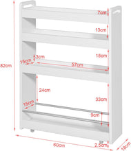 Load image into Gallery viewer, Slimline Rolling Storage Shelf, White
