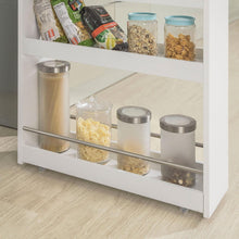Load image into Gallery viewer, Slimline Rolling Storage Shelf, White
