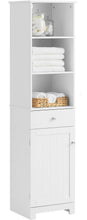 Load image into Gallery viewer, Tall Bathroom Storage Cabinet 3 Shelves, White
