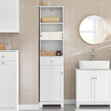 Load image into Gallery viewer, Tall Bathroom Storage Cabinet 3 Shelves, White
