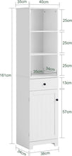 Load image into Gallery viewer, Tall Bathroom Storage Cabinet 3 Shelves, White
