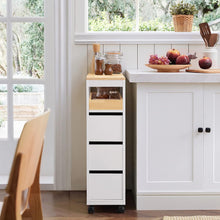 Load image into Gallery viewer, Storage Cart Narrow Cabinet Wheels Tray Drawers
