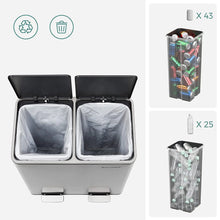 Load image into Gallery viewer, Dual Kitchen Bin, 2 x 30L, Silver
