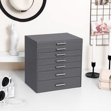 Load image into Gallery viewer, Jewellery Grey Box, 6 Layers,  5 Drawers

