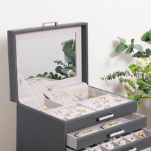 Load image into Gallery viewer, Jewellery Grey Box, 6 Layers,  5 Drawers
