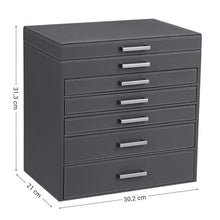 Load image into Gallery viewer, Jewellery Grey Box, 6 Layers,  5 Drawers
