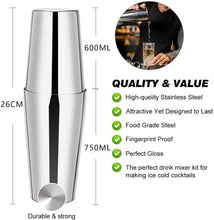 Load image into Gallery viewer, Cocktail Shaker Set Boston 23-Piece Stainless Steel and Professional Bar Tools for Drink Mixing
