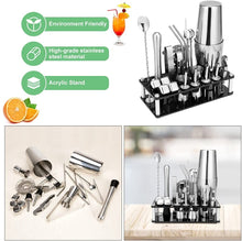 Load image into Gallery viewer, Cocktail Shaker Set Boston 23-Piece Stainless Steel and Professional Bar Tools for Drink Mixing
