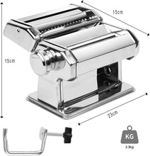 Load image into Gallery viewer, Pasta Maker Manual Steel Machine with 8 Adjustable Thickness Settings
