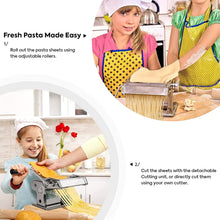 Load image into Gallery viewer, Pasta Maker Manual Steel Machine with 8 Adjustable Thickness Settings
