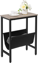 Load image into Gallery viewer, Industrial Side Table with Magazine Holder Sling and Metal Structure (Grey)
