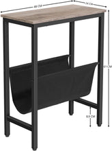 Load image into Gallery viewer, Industrial Side Table with Magazine Holder Sling and Metal Structure (Grey)
