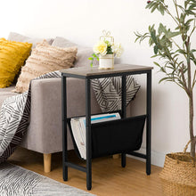 Load image into Gallery viewer, Industrial Side Table with Magazine Holder Sling and Metal Structure (Grey)
